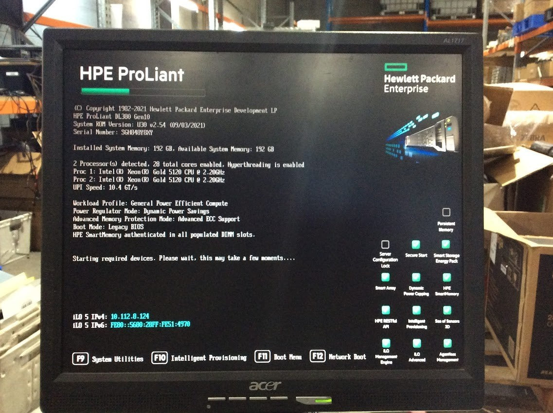 HP Proliant DL380 Gen10 Rack Server 2 x Gold 5120@2.2GHz 192GBRAM 4x1.2TBHDD A-