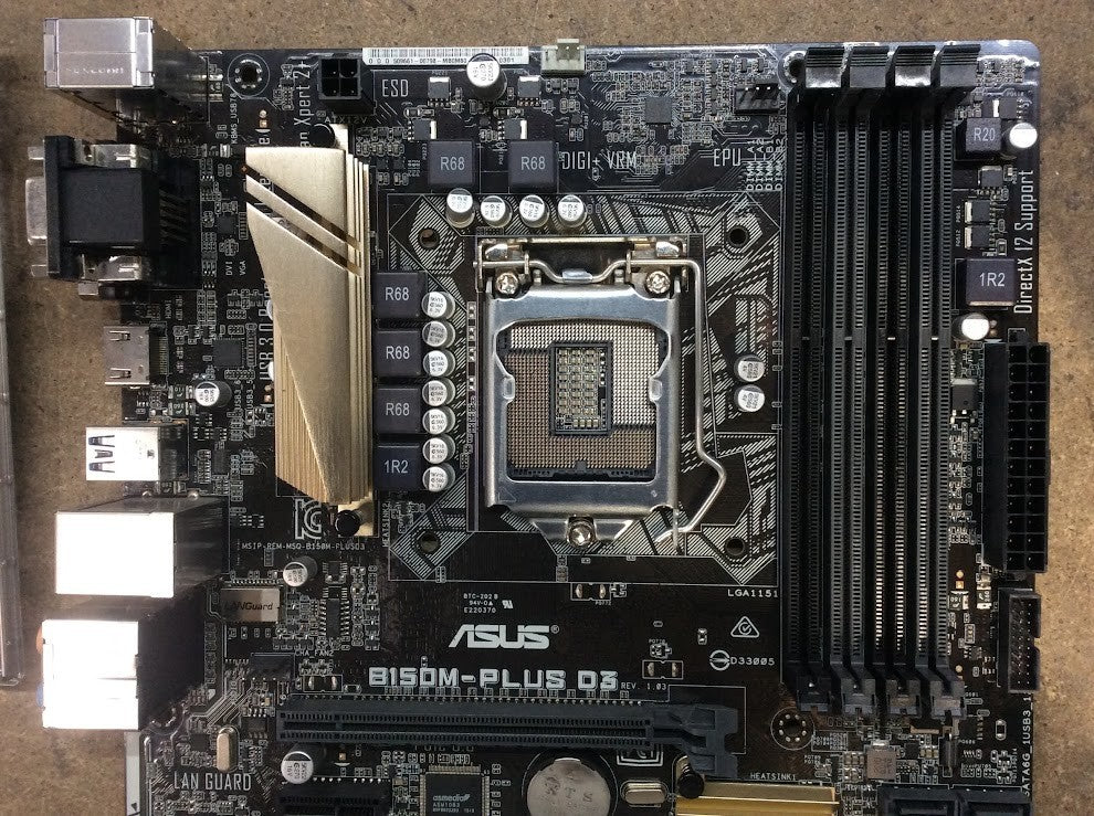 ASUS B150M-PLUS D3 Motherboard microATX LGA 1151 VGA DVI HDMI USB-C Intel B150
