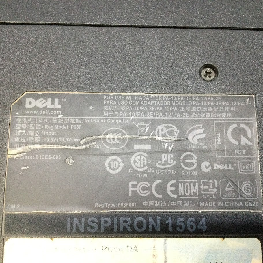 Dell Inspiron 1564 Laptop 15.6" i3-330M 4GBRAM 512GB HDMI VGA Black Au Seller A-