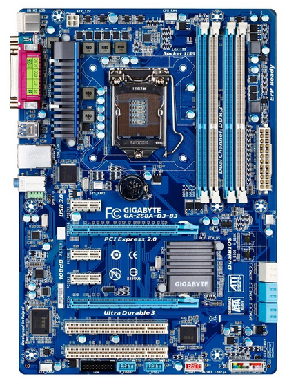 GIGABYTE GA-Z68A-D3 Motherboard ATX DDR3 LGA 1155 (Socket H2) Intel Z68 [AU]