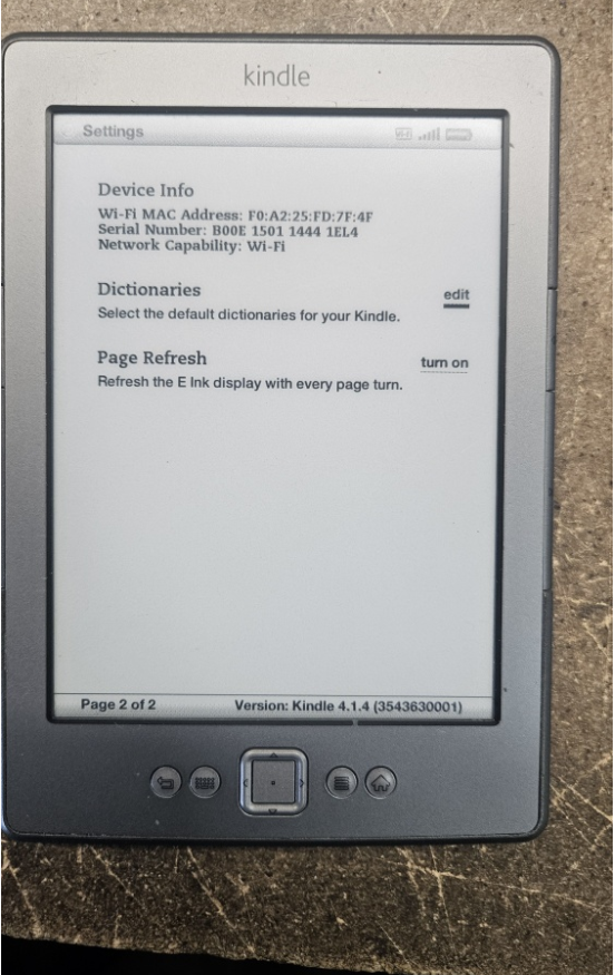 [AU Stock] Amazon Kindle 4th Gen D01100 Wi-Fi 6" e-Book Black Reader A-