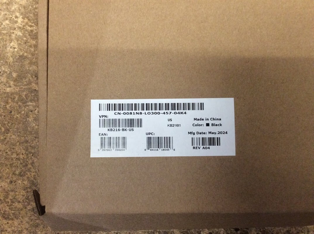 Dell KB216t1 Wired Multimedia Keyboard Open box English Black Au Seller