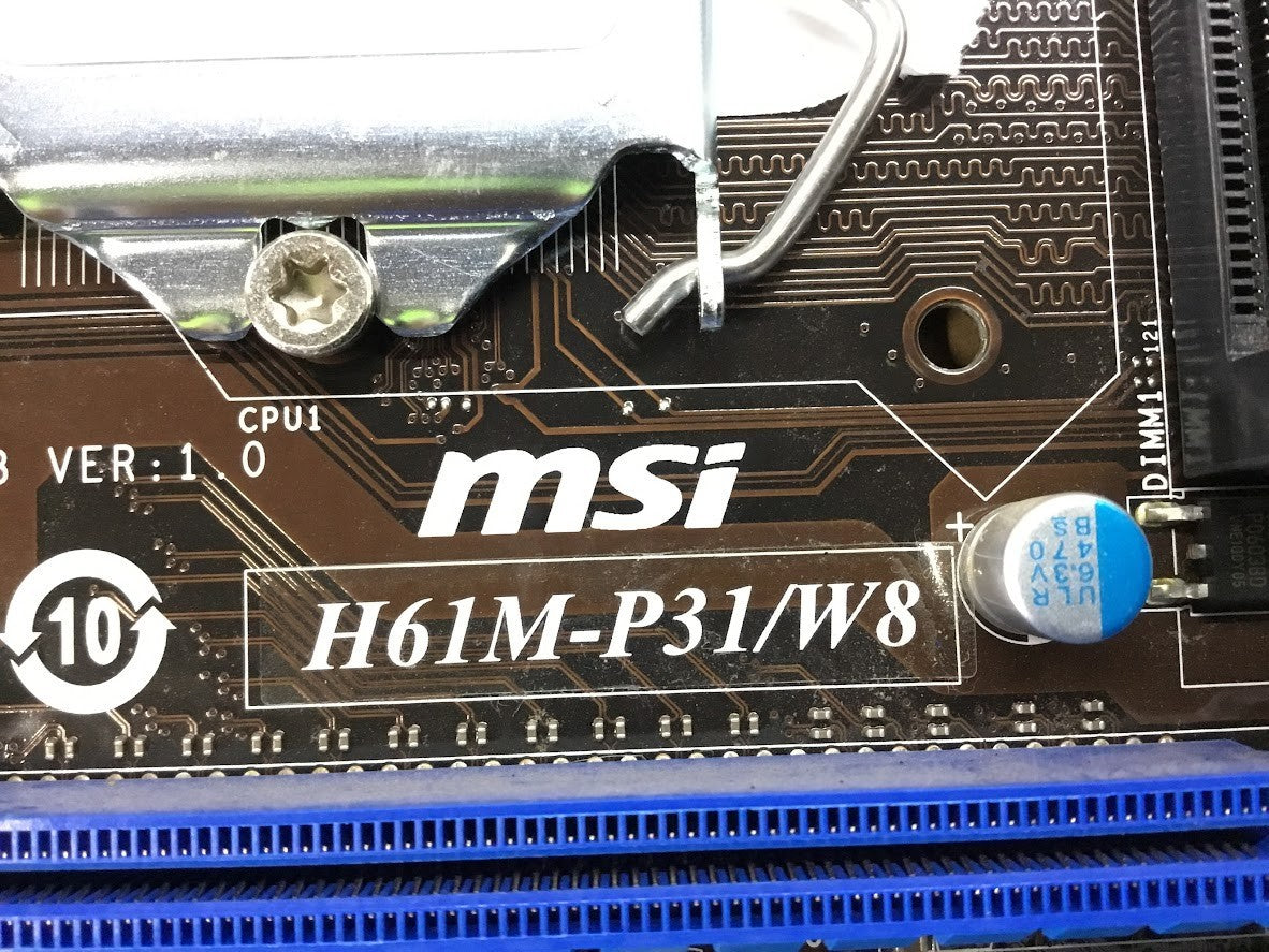 MSI H61M-P31/W8 Motherboard microATX LGA 1155 DDR3 USB3.0 VGA DVI Intel H61