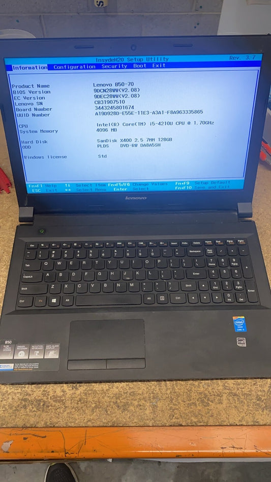 Lenovo b50-70 Laptop  i5-4210U 4GBRAM 128GB SSD WIN10 HDMI C