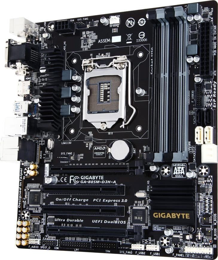 GIGABYTE GA-B85M-D3H-A Motherboard micro ATX DDR3 HDMI VGA DVI Intel B85 [AU]