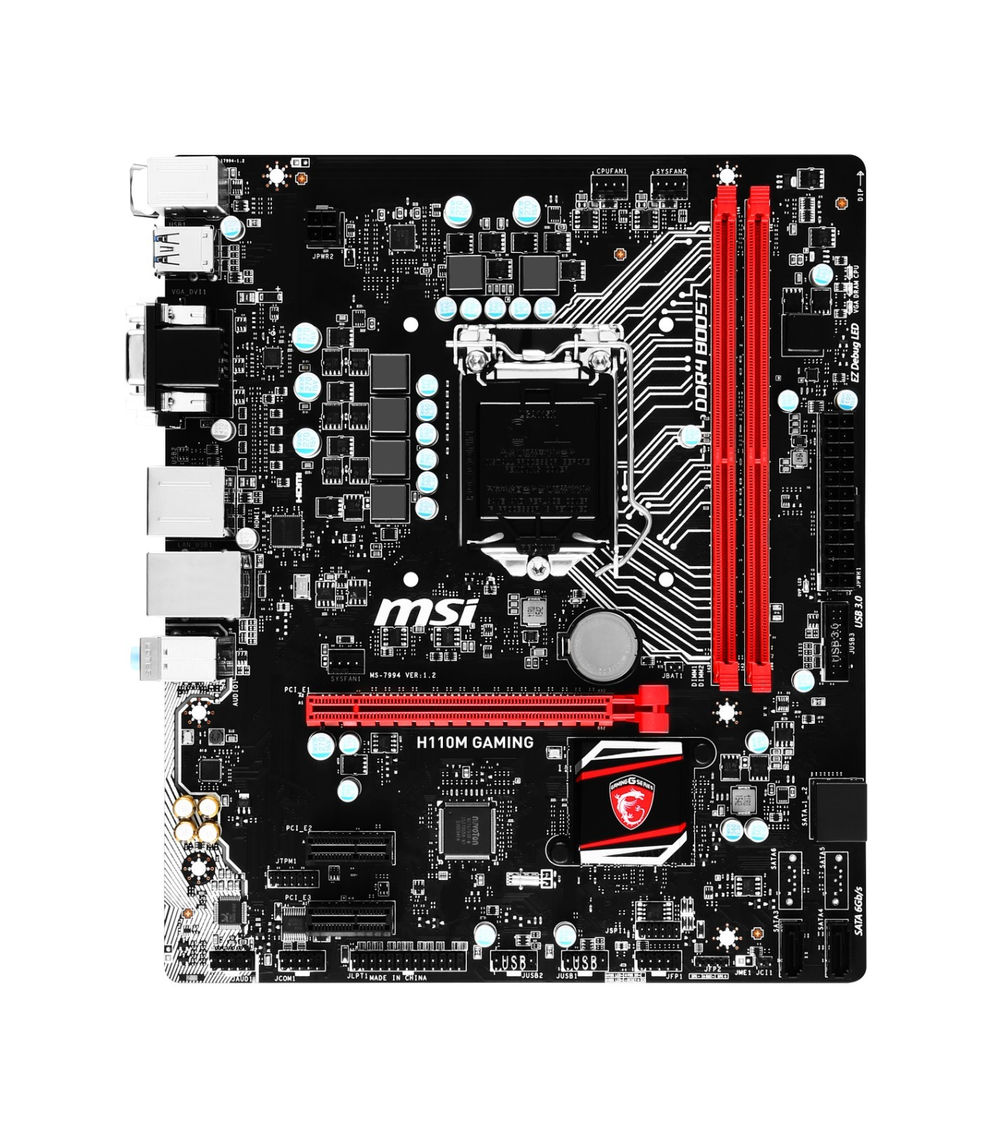 MSI H110M GAMING Motherboard microATX LGA 1151 DDR4 HDMI DVI VGA Intel H110 [AU]