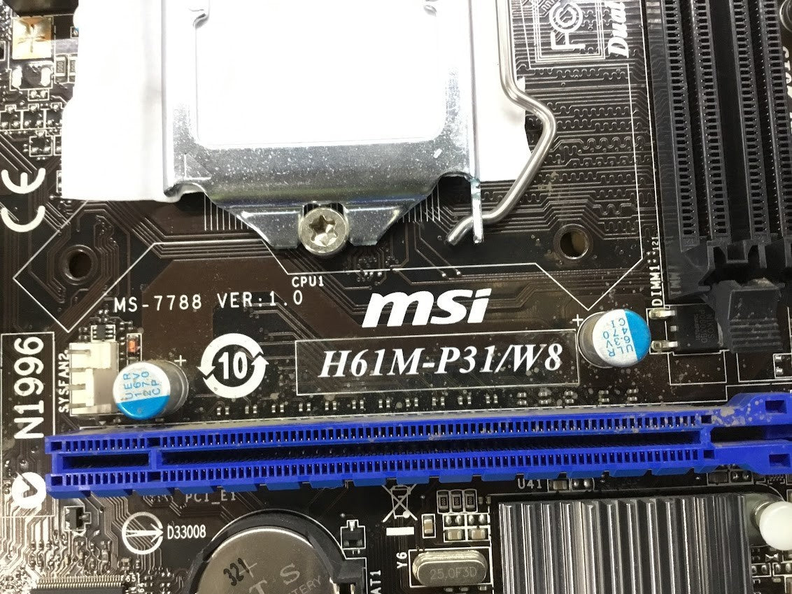 MSI H61M-P31/W8 Motherboard m ATX LGA 1155 DDR3 USB3.0 VGA DVI Intel H61 Tested