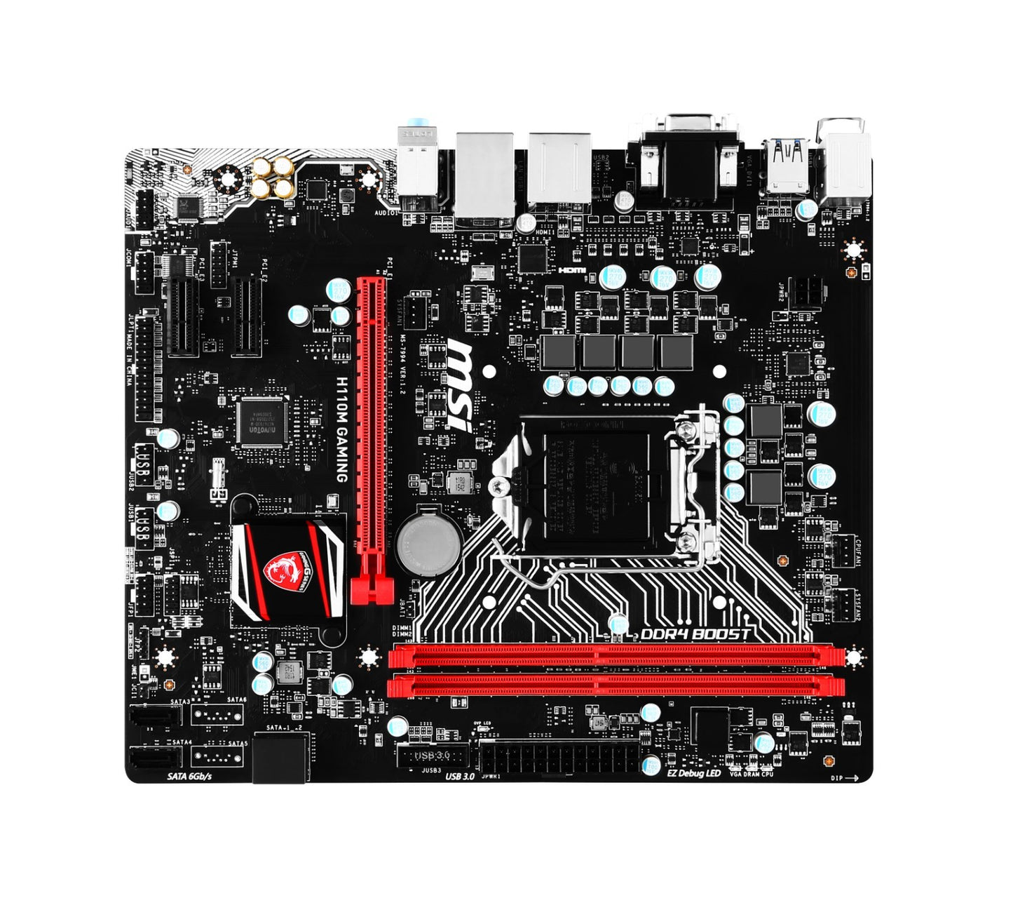 MSI H110M GAMING Motherboard micro ATX DDR4 LGA 1151 VGA HDMI DVI Intel H110[AU]