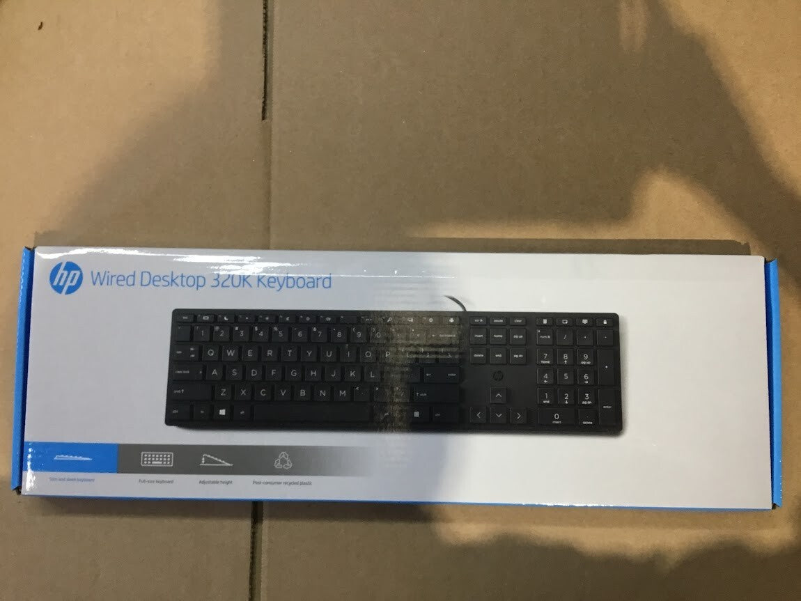 New HP HSA-PO10K Wired Desktop 320K Keyboard With Box Black Tested Au Seller