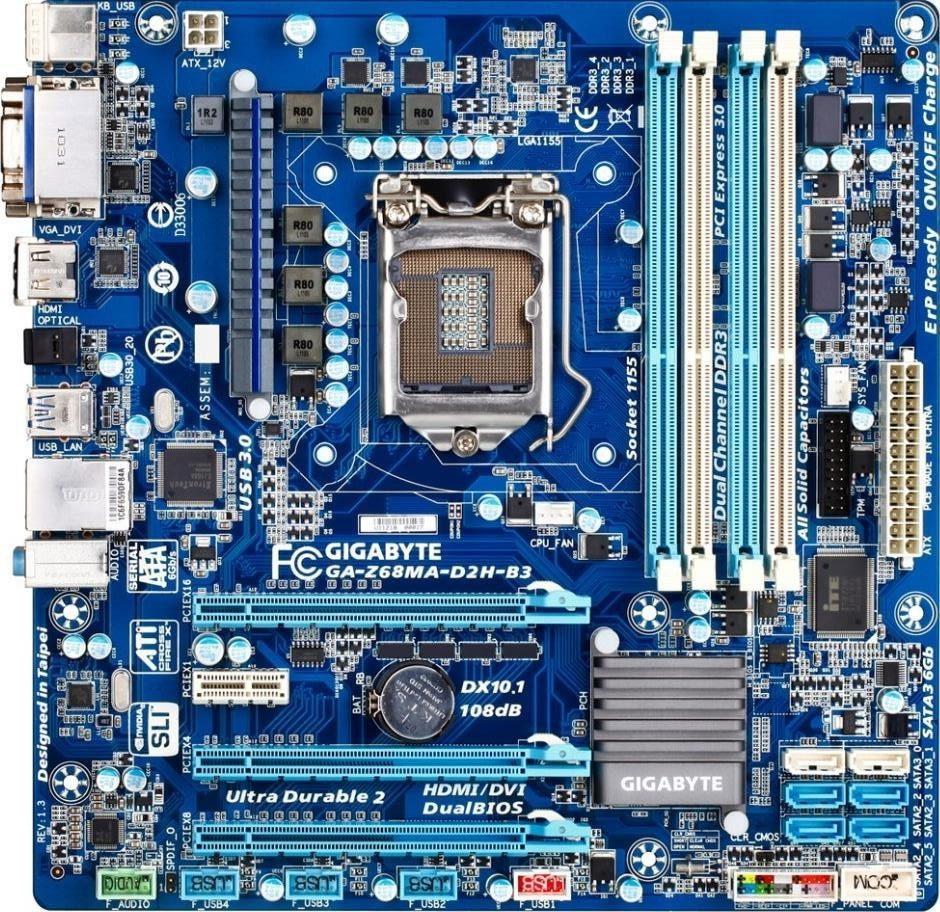 Gigabyte GA-Z68MA-D2H-B3 Motherboard mATX LGA 1155 DVI VGA HDMI Intel Z68 [AU]