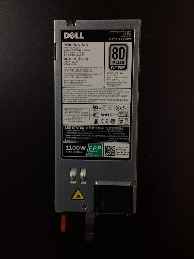 Dell D1100E-S0 1100W 80 Plus Platinum Switching Power Supply - Tested[AU Seller]