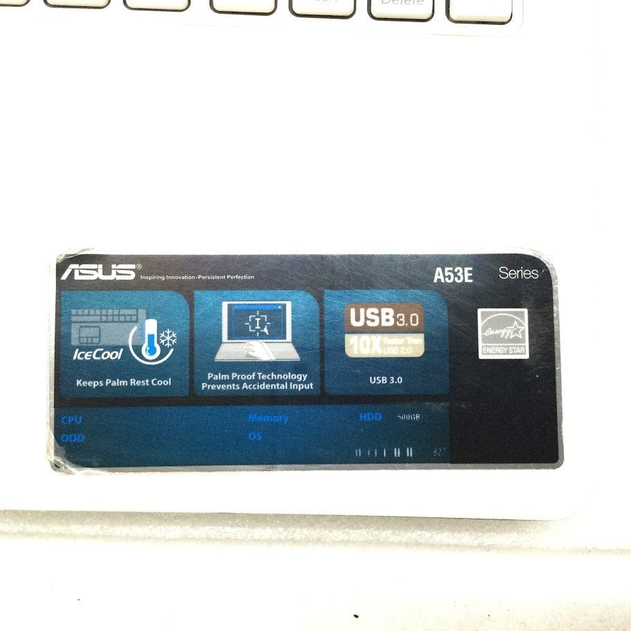 ASUS A53E Laptop 15.6'' i5-2450 4GBRAM 500GB HDMI VGA USB3.0 White Au Stock B
