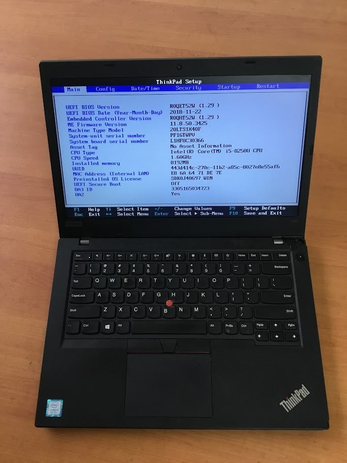 [AU] Lenovo ThinkPad L480 Laptop 14" i5-8250U 8GBRAM 256GB USB-C HDMI Win11 A-