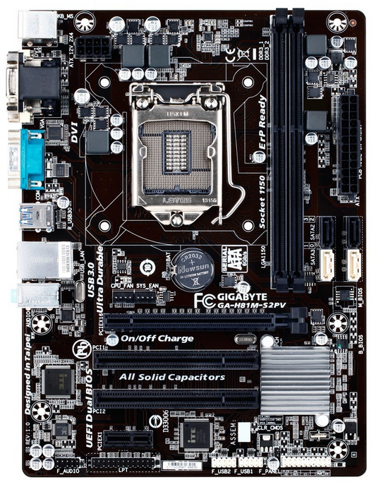 [AU] GIGABYTE GA-H81M-S2PV Motherboard DDR3 microATX LGA 1150 VGA DVI Intel H81