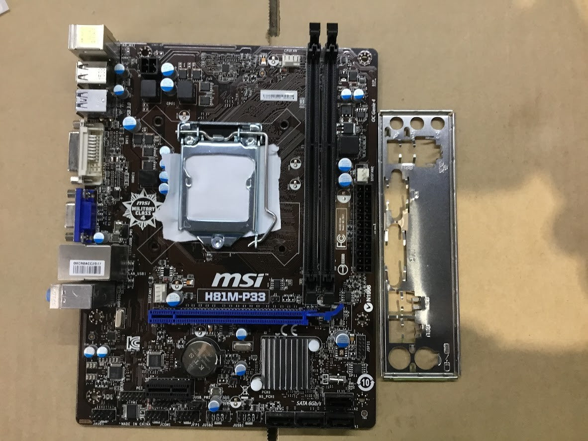 MSI H81M-P33 Motherboard microATX LGA 1150 DDR3 USB3.0 VGA DVI Intel H81 Tested