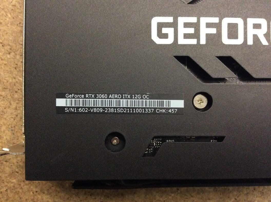 MSI GeForce RTX 3060 AERO ITX 12G OC Graphics Card DisplayPort HDMI Au Seller