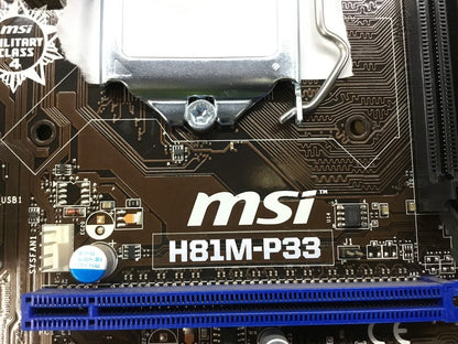 MSI H81M-P33 Motherboard micro ATX LGA 1150 DDR3 VGA DVI Intel H81 Tested
