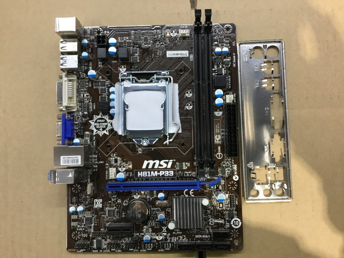 MSI H81M-P33 Motherboard micro ATX LGA 1150 DDR3 VGA DVI Intel H81 Tested