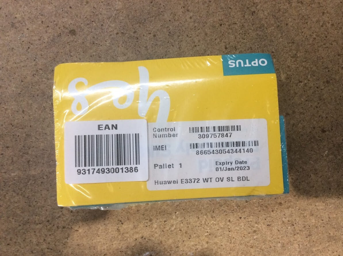Brand New Optus Huawei E3372 4G USB Modem White Tested Au Seller