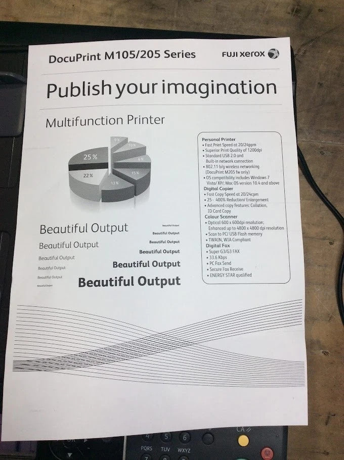 Fuji Xerox DocuPrint M205 FW Black and White Multifuntion Printer [AU Seller]