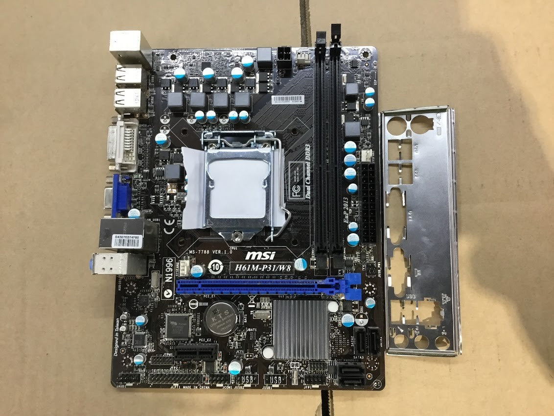 MSI H61M-P31/W8 Motherboard m ATX LGA 1155 DDR3 USB3.0 VGA DVI Intel H61 Tested