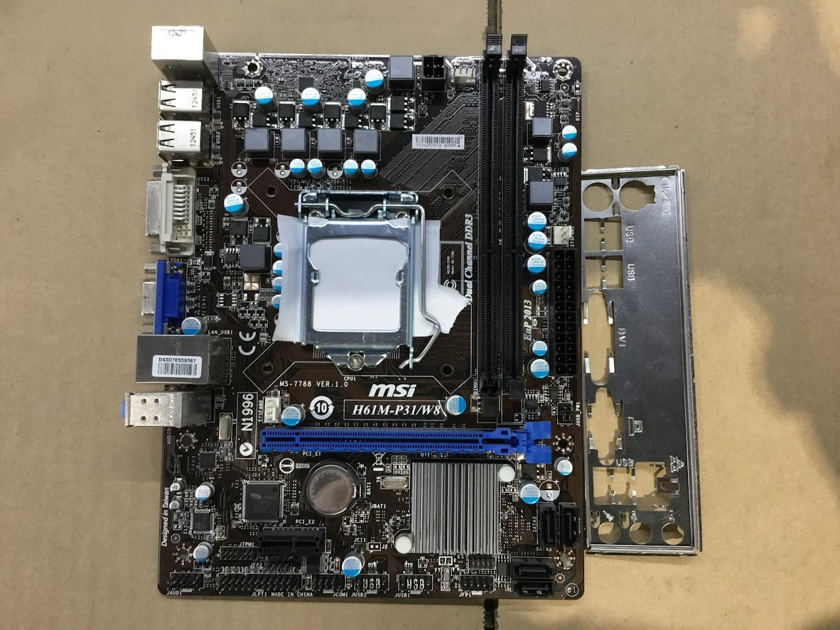 MSI H61M-P31/W8 Motherboard microATX LGA 1155 DDR3 USB3.0 VGA DVI Intel H61