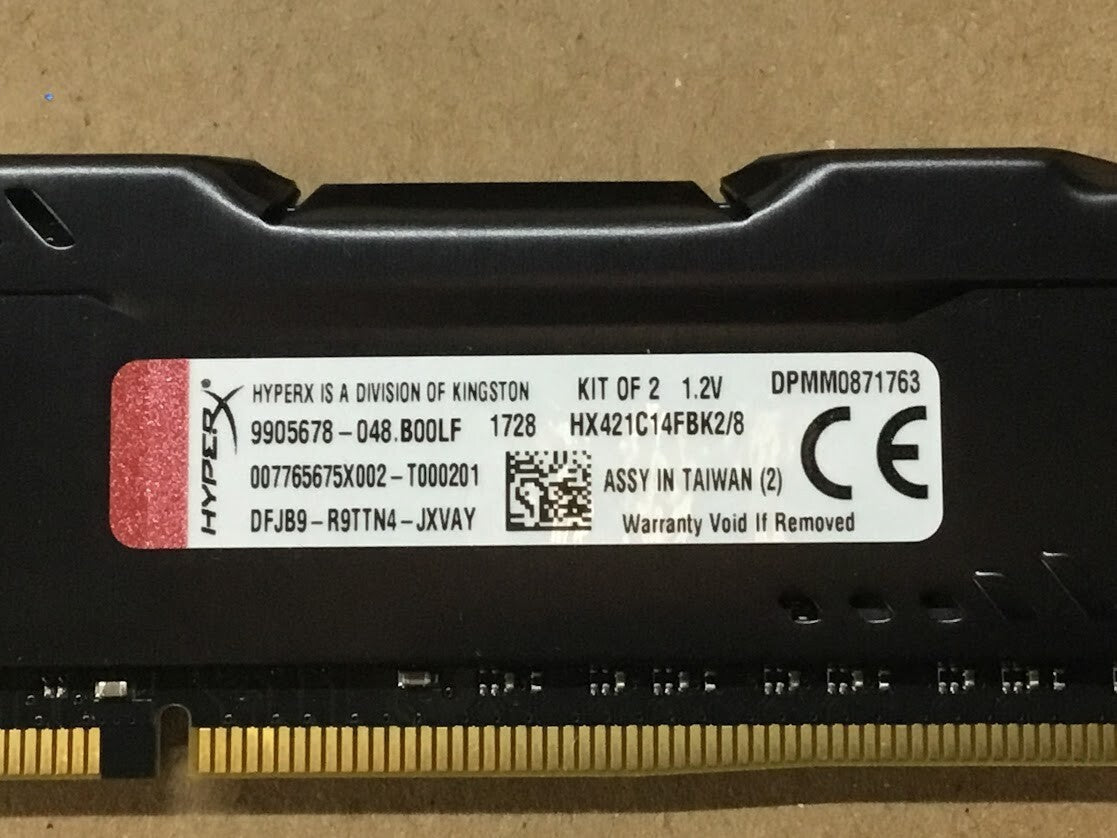 Kingston HyperX Fury Kit (2x8GB) DDR4 HX421C14FBK2/8 Desktop Memory Au Seller