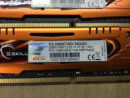 G.SKILL ARES DDR3 F3-1600C10D-16GAO 16GBRAM Desktop Memory Tested Au Seller