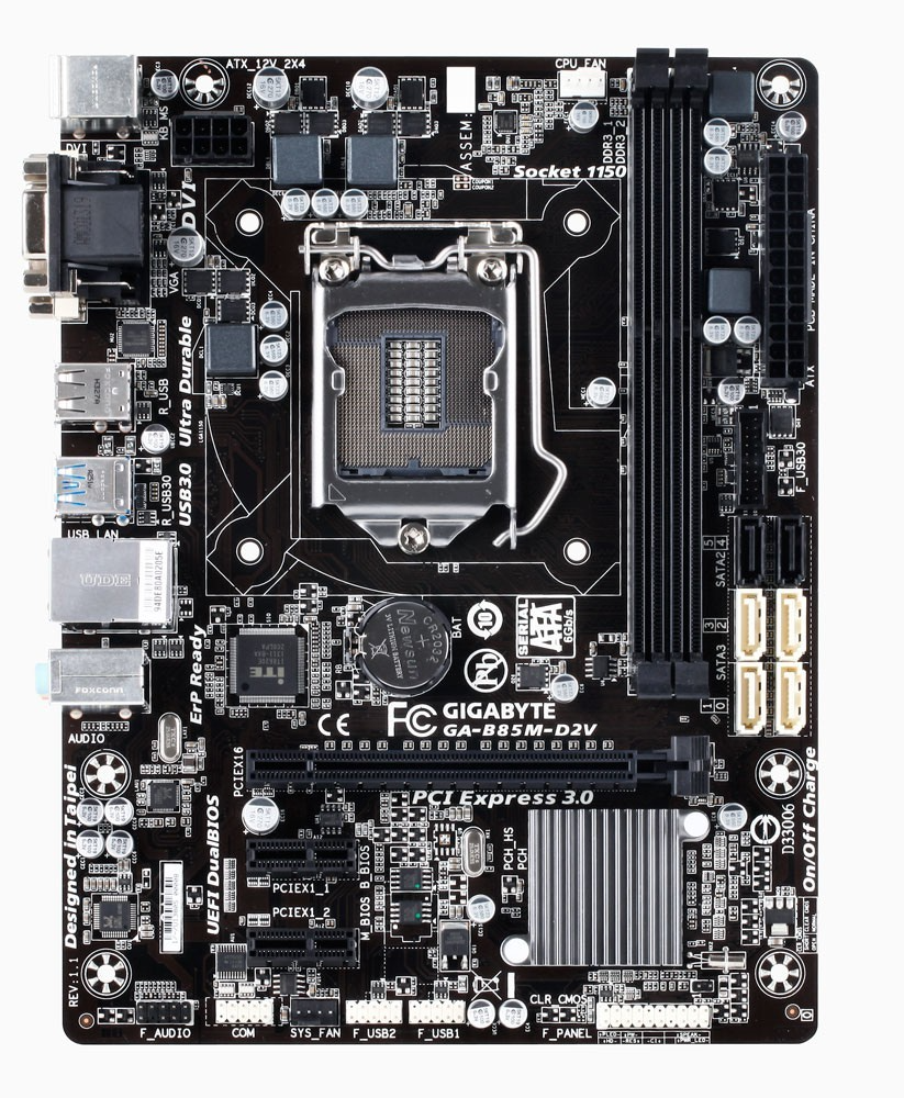 GIGABYTE GA-B85M-D2V Motherboard microATX DDR3 LGA 1150 VGA DVI Intel B85 [AU]
