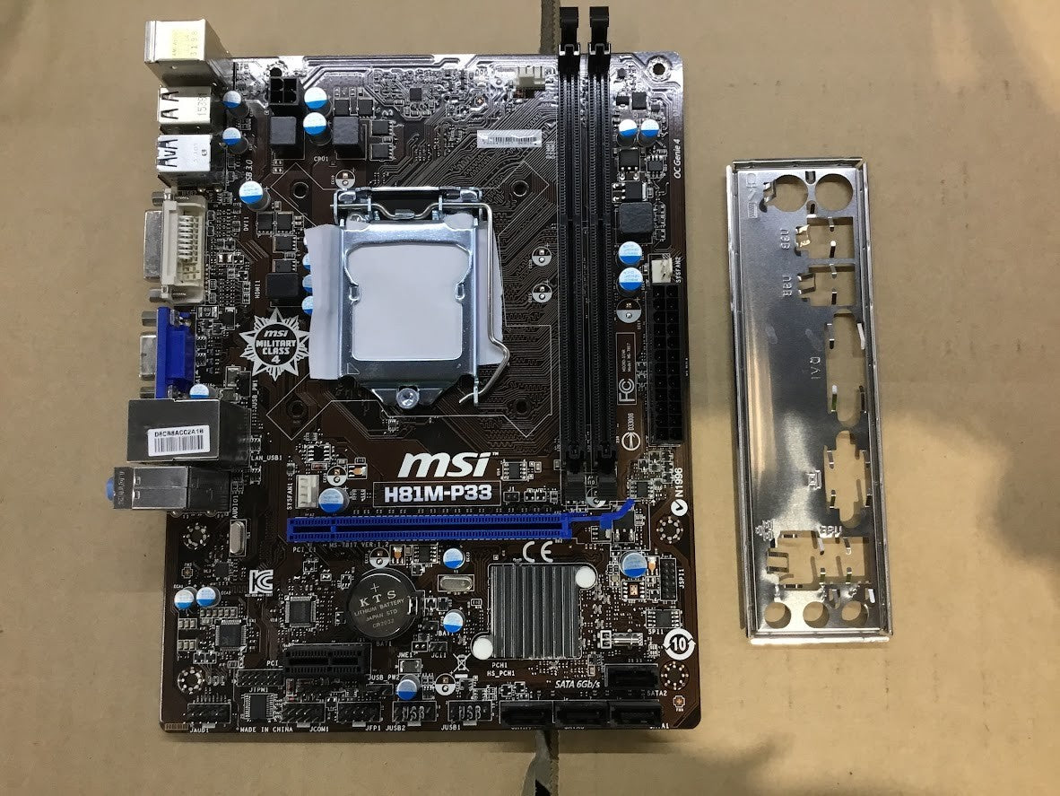 MSI H81M-P33 Motherboard micro ATX LGA 1150 DDR3 VGA DVI Intel H81 Au Stock
