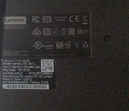 Lenovo V110-15ISK 80TL Laptop 15.6'' i5-6200U 8GBRAM 500GB HDMI USB3.0 Black A-
