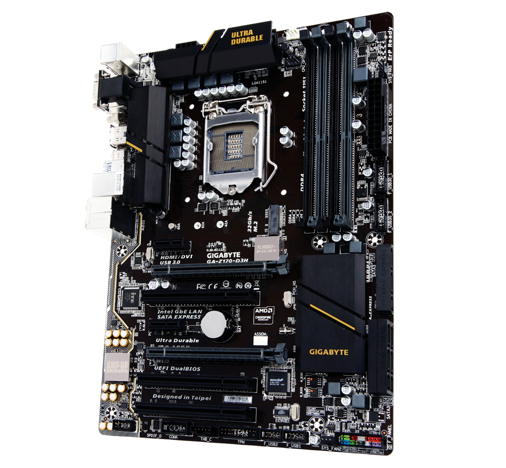 GIGABYTE GA-Z170-D3H Motherboard ATX LGA 1151 HDMI DVI VGA USB-C Intel Z170 [AU]