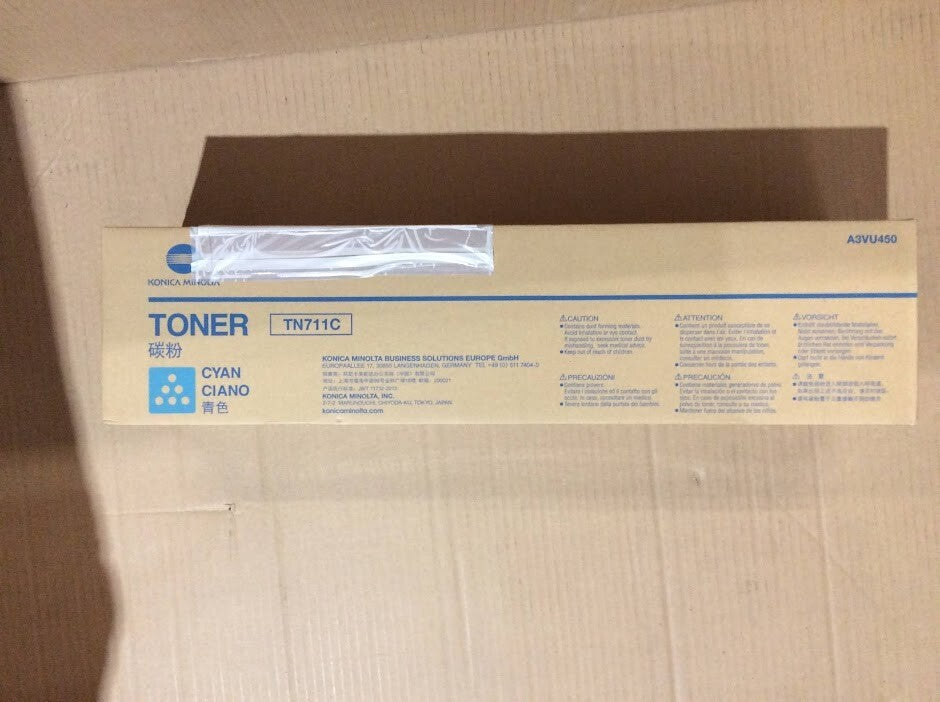 New Konica Minolta A3VU450 TN711C Cyan Toner Cartridge For Bizhub C654 C754