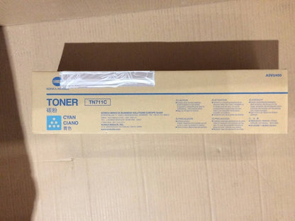 New Konica Minolta A3VU450 TN711C Cyan Toner Cartridge For Bizhub C654 C754