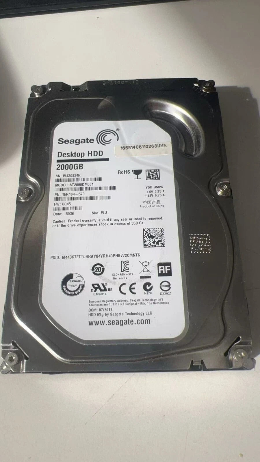 Seagate 2TB 3.5" Hard Disk Drive SATA 7200RPM 64MB ST2000DM001 [AU Seller]