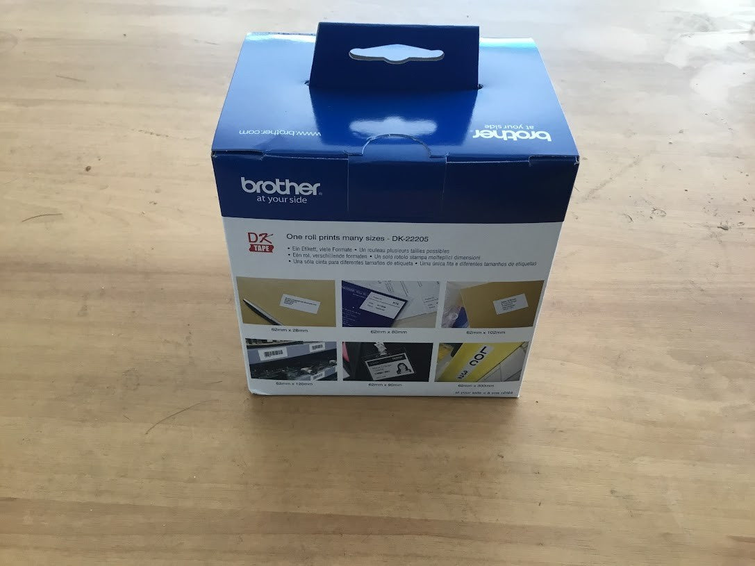 New Brother DK22205 White Roll White Paper Roll (62 mm x 30.48 m) - [AU Seller]