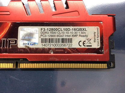 G.SKILL Ripjaws X F3-12800CL10D-16GBXL DDR3-1600 Desktop Memory KIT OF 2 [AU]