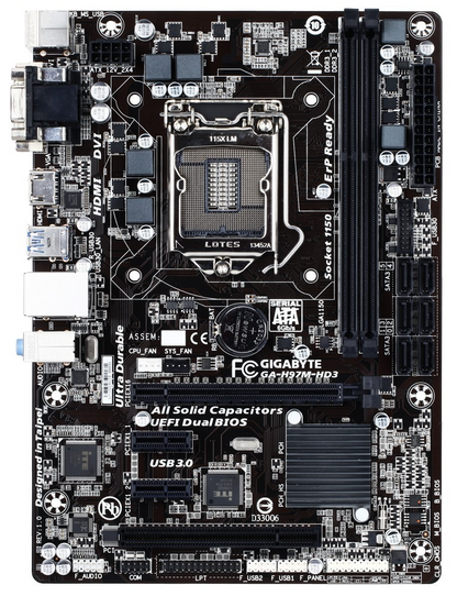 GIGABYTE GA-H97M-HD3 Motherboard microATX DDR3 LGA 1150 VGA HDMI DVI Intel H97