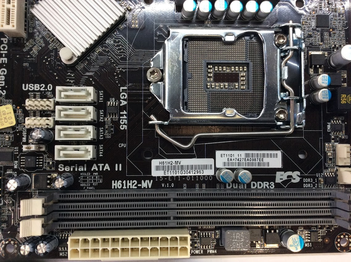 ECS H61H2-MV (V1.0) Motherboard micro ATX LGA 1155 DDR3 HDMI VGA Intel H61 [AU]