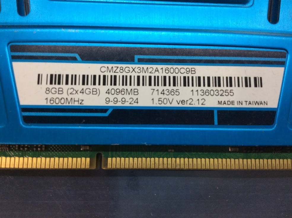 Corsair CMZ8GX3M2A1600C9B 8GB DDR3 Desktop Memory KIT OF 2 [AU Seller]