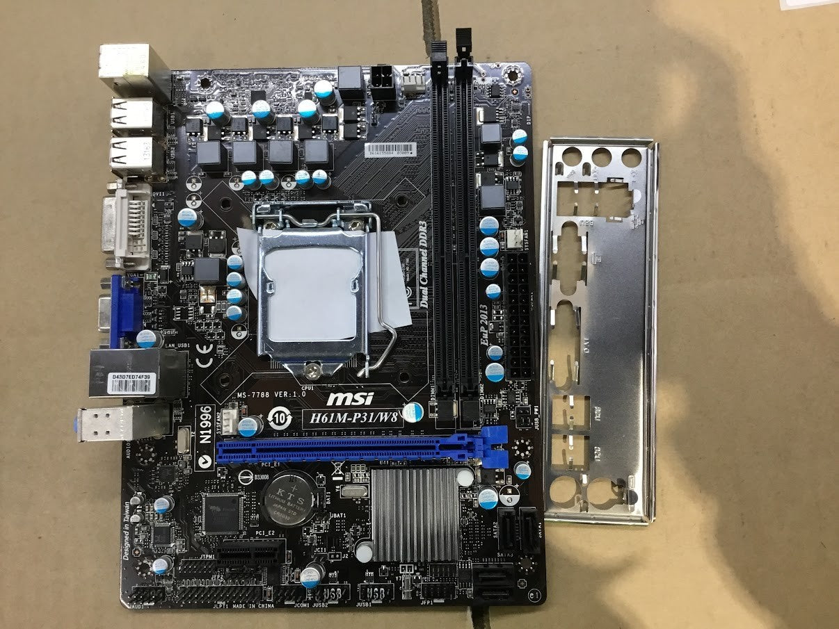 MSI H61M-P31/W8 Motherboard mATX LGA 1155 DDR3 VGA DVI Intel H61 Black Au Seller