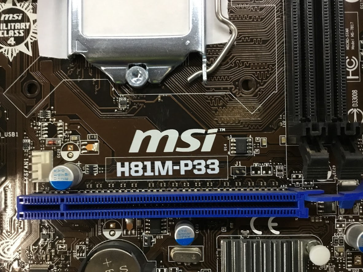 MSI H81M-P33 Motherboard micro ATX LGA 1150 DDR3 VGA DVI Intel H81 Au Stock