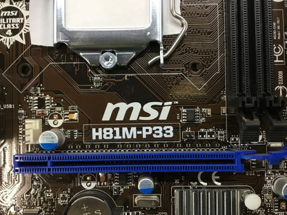 MSI H81M-P33 Motherboard micro ATX LGA 1150 DDR3 VGA DVI Intel H81 Au Stock