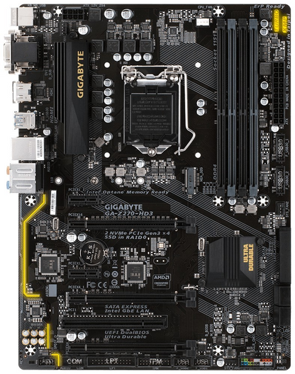 GIGABYTE GA-Z270-HD3 Motherboard ATX DDR4 LGA 1151 VGA HDMI DVI Intel Z270 [AU]