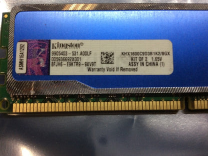 Kingston HyperX Blu KHX1600C9D3B1K2/8GX DDR3 Desktop Memory KIT OF 2 [AU Seller]