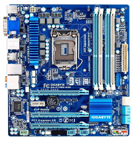 GIGABYTE GA-Z77MX-D3H Motherboard microATX DDR3 LGA 1155 HDMI DVI VGA Intel Z77