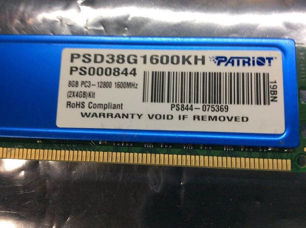 Patriot Signature PSD38G1600KH DDR3 1600MHz Desktop Memory KIT OF 2 [AU Seller]