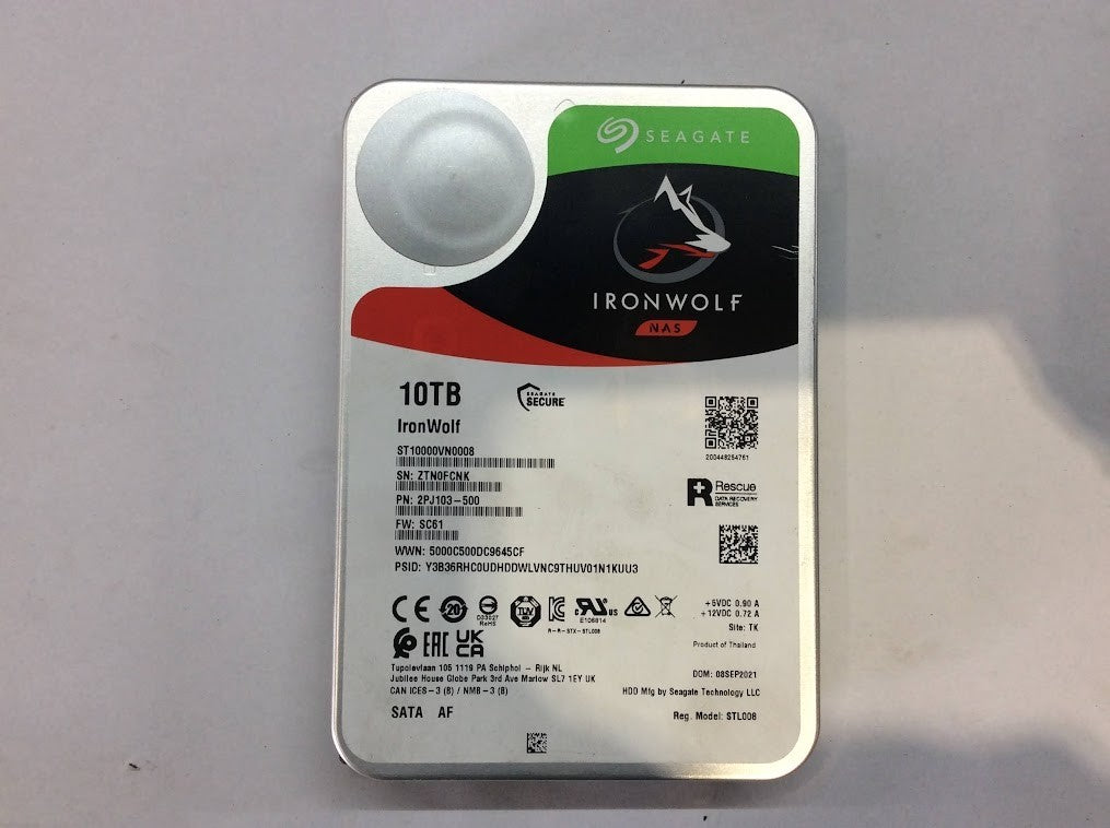 Seagate IronWolf 3.5" 10TB Internal Hard Disk HDD SATA 7200RPM ST10000VN0008