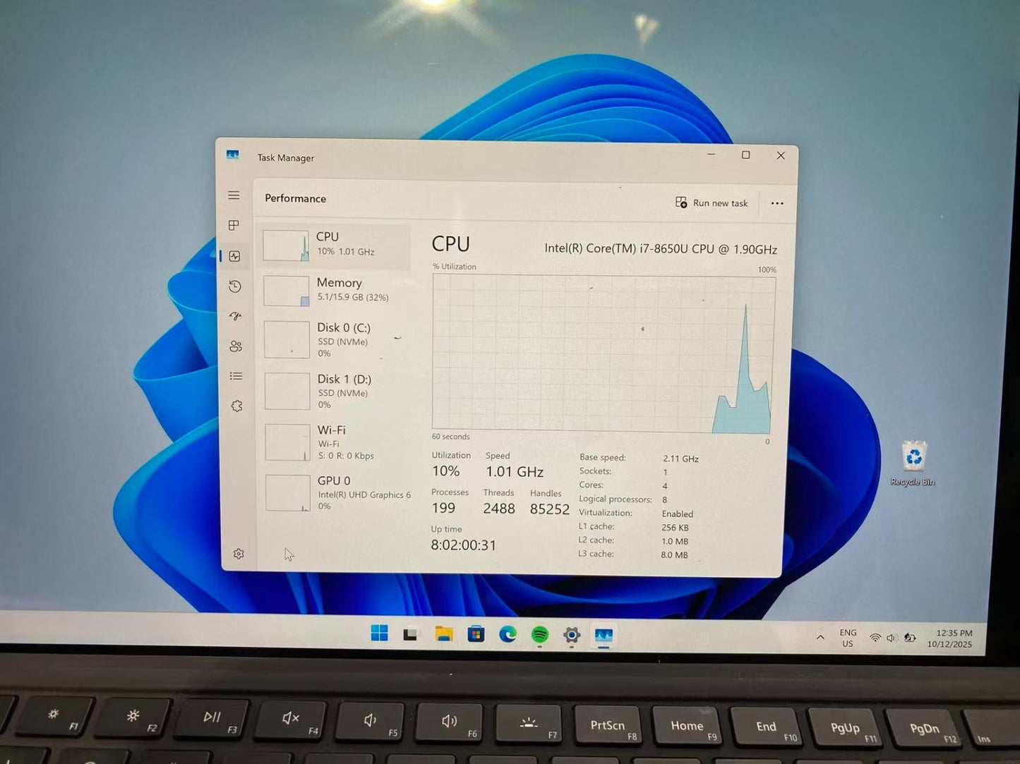 Microsoft Surface Pro 6 1796 Tablet  i7-8650U 16GB+1TB (512G+512G）WIN11 PRO B