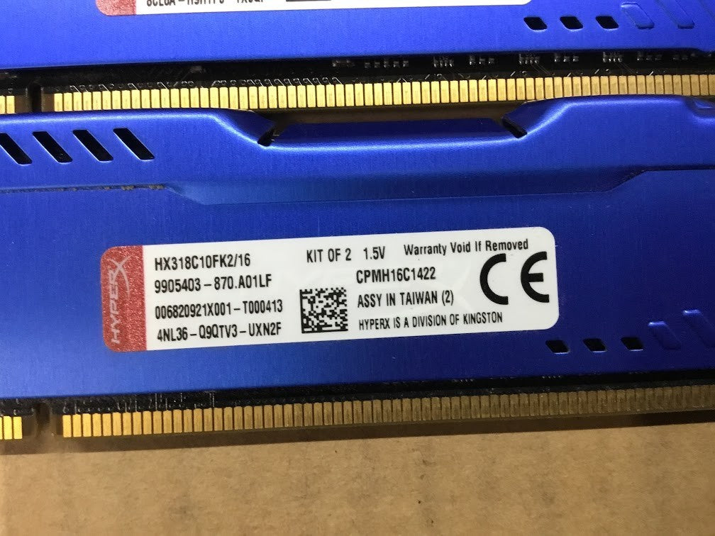 Kingston HyperX FURY DDR3 HX318C10FK2/16 16GBRAM Desktop Blue Memory Au Seller